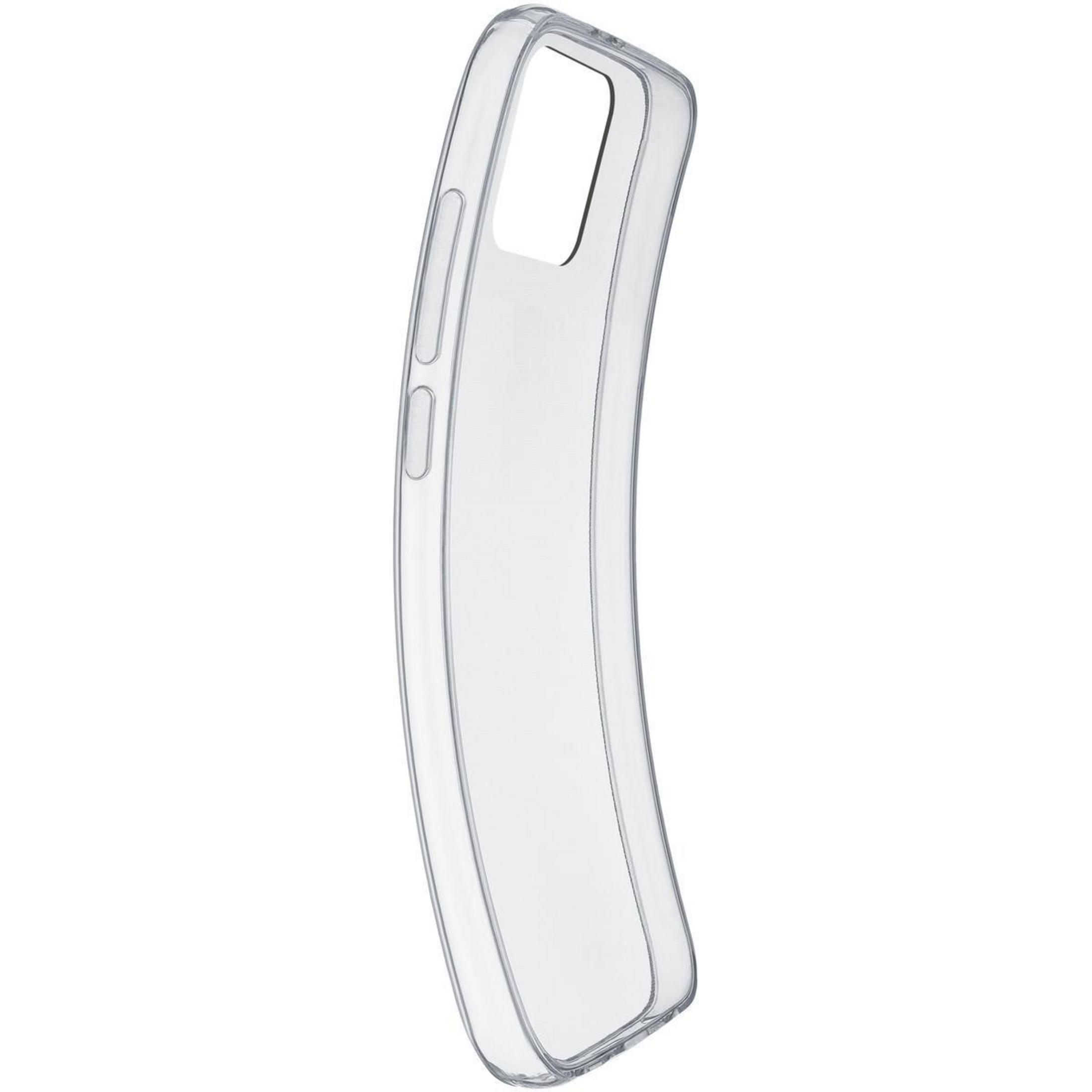 Custodia trasparente per telefono con ritaglio per fotocamera.