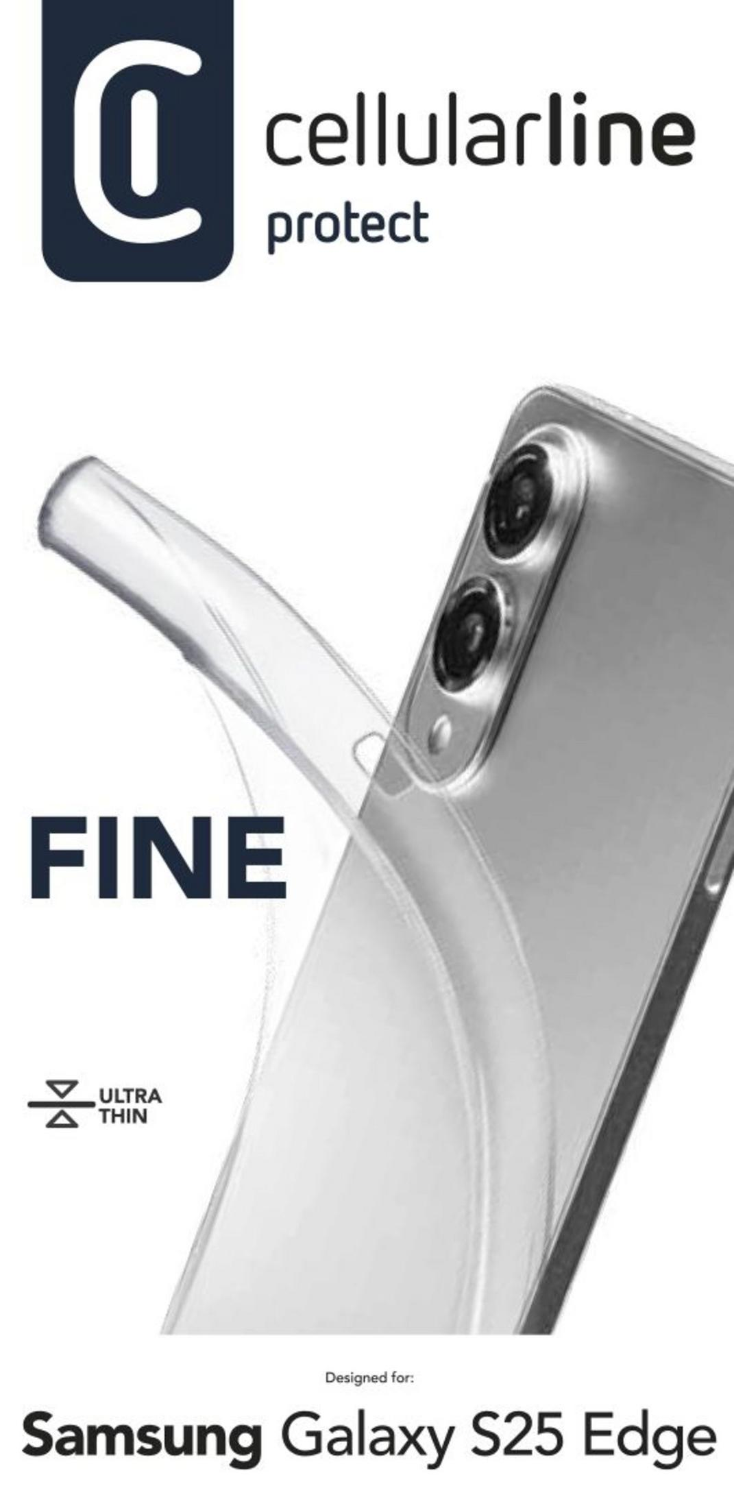 Custodia trasparente su un Samsung Galaxy S25 Edge.