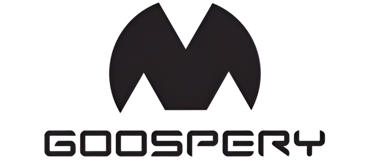 Logo nero con una 'M' stilizzata sopra la parola GOOSPERY.