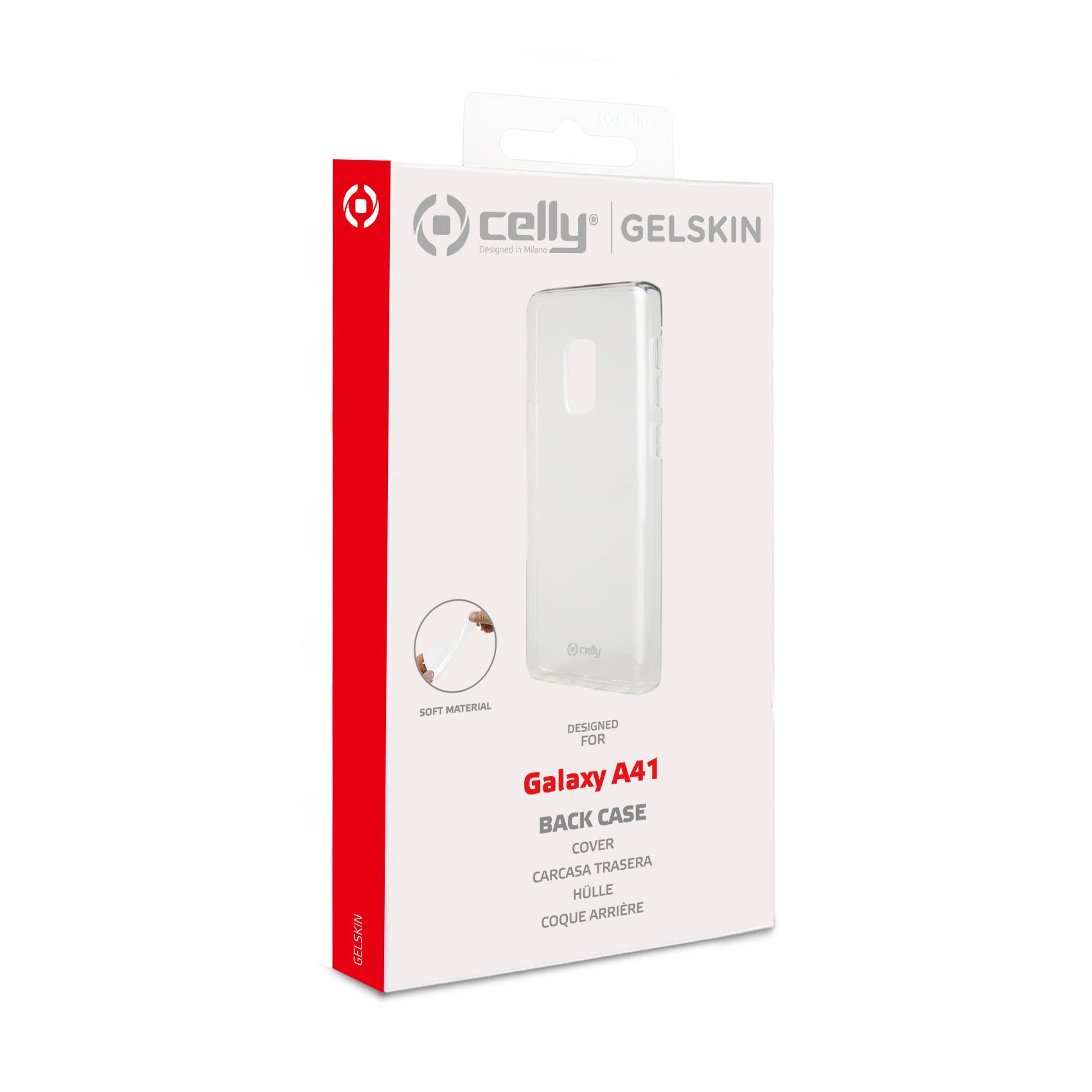 Confezione di una cover trasparente per Galaxy A41.