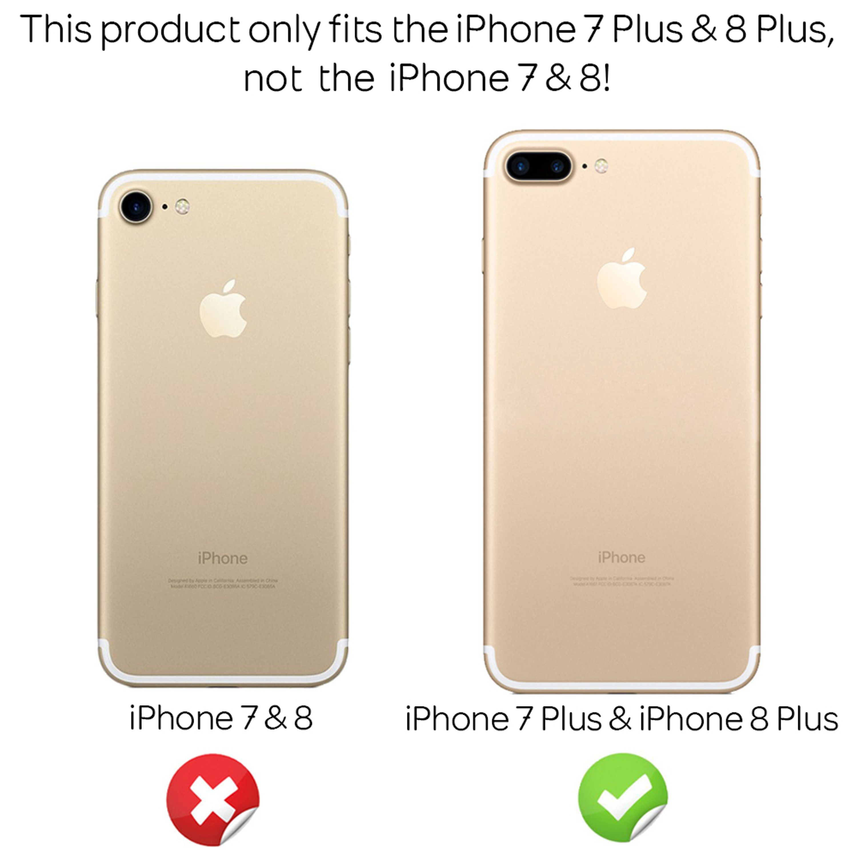 Zwei goldene iPhones nebeneinander, eines kleiner, eines größer. Rot/grün-Abzeichen.
