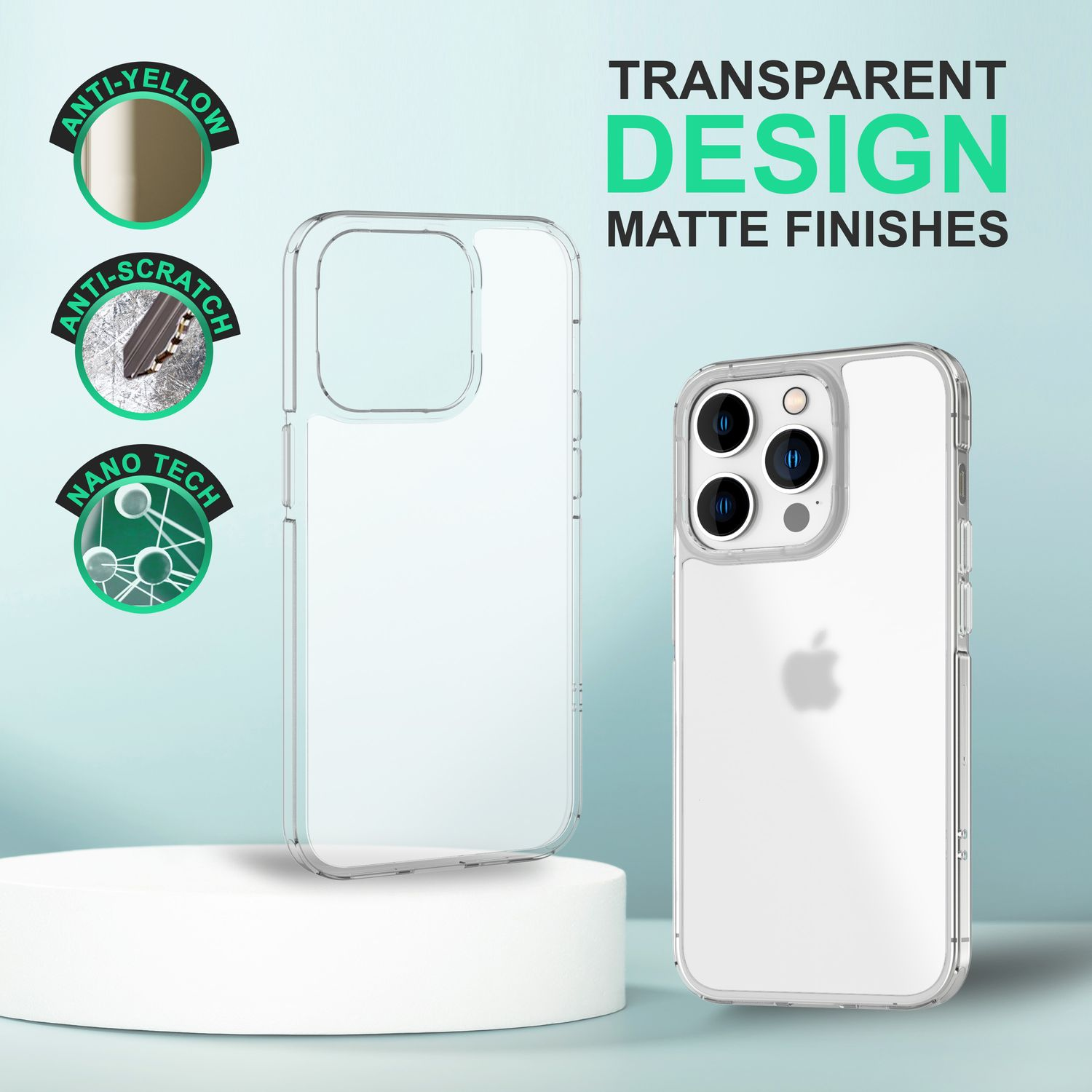 Cover trasparenti per telefono con caratteristiche anti-ingiallimento e anti-graffio.