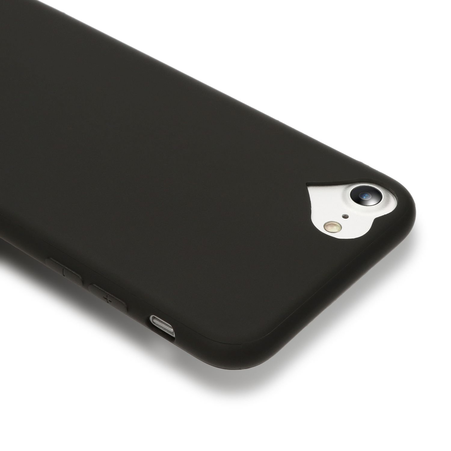 Custodia nera per telefono con ritaglio fotocamera e pulsanti