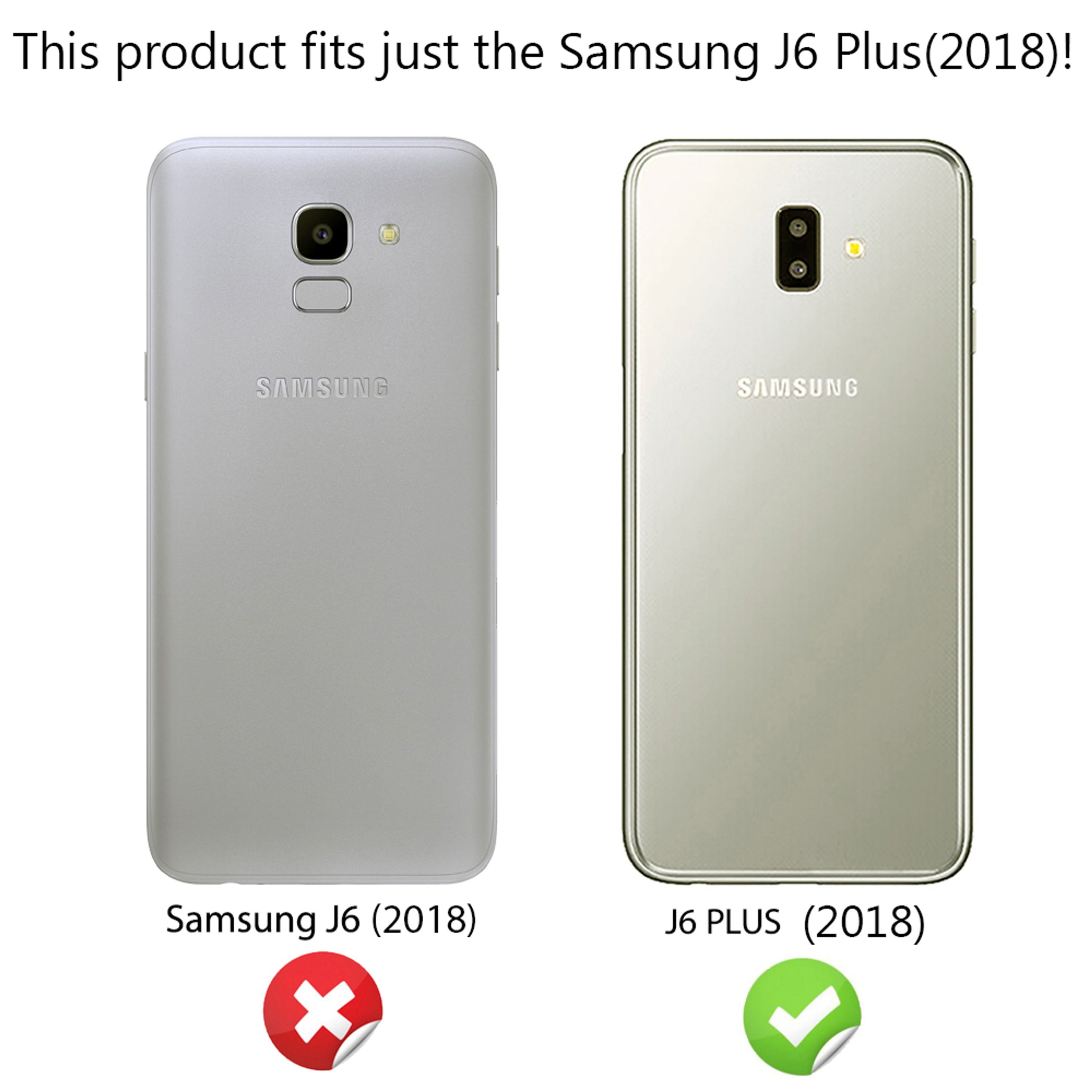 Due telefoni Samsung: J6 (2018) a sinistra, J6 Plus (2018) a destra.
