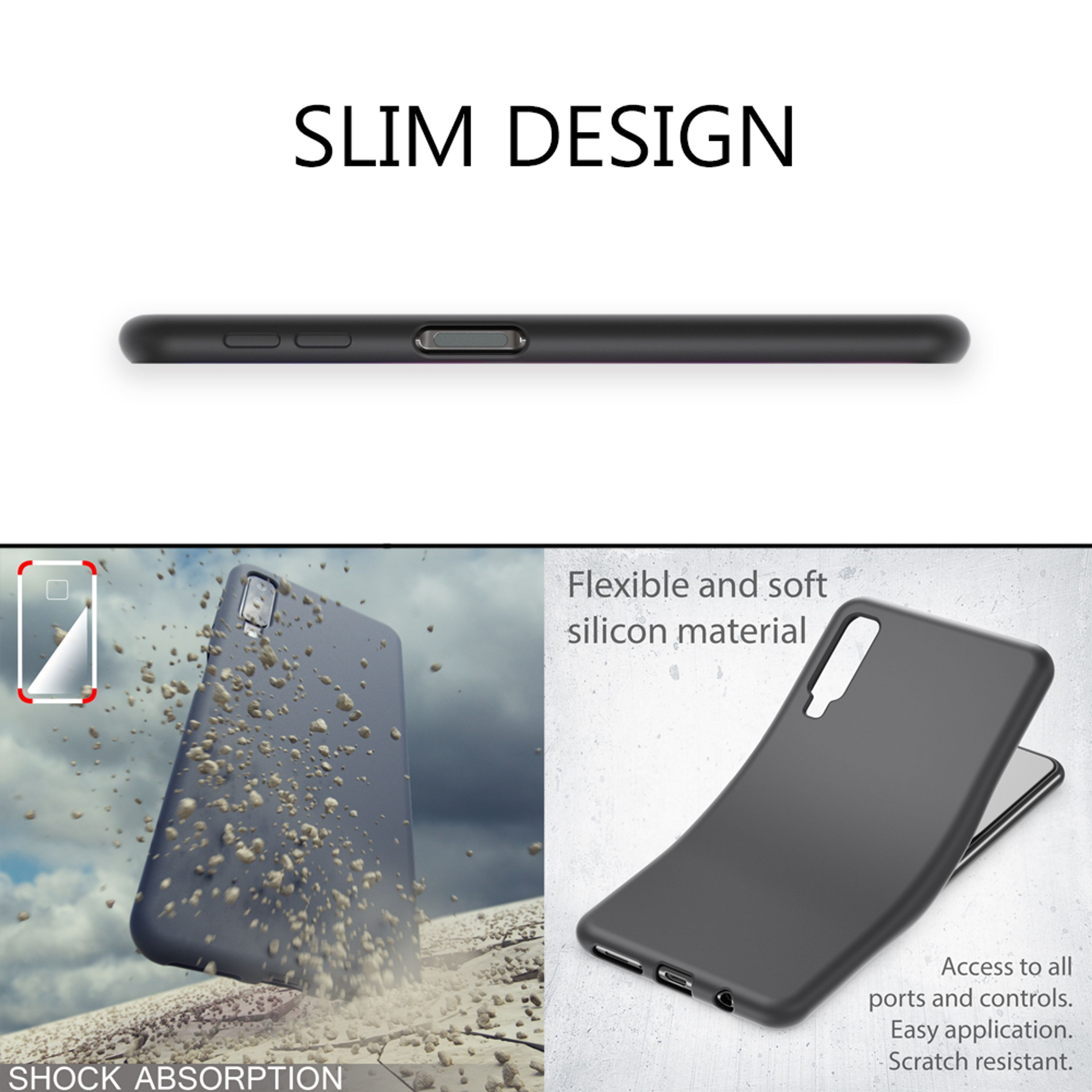 Schlankes Design, stoßdämpfend, flexibel, weiches Silikon.