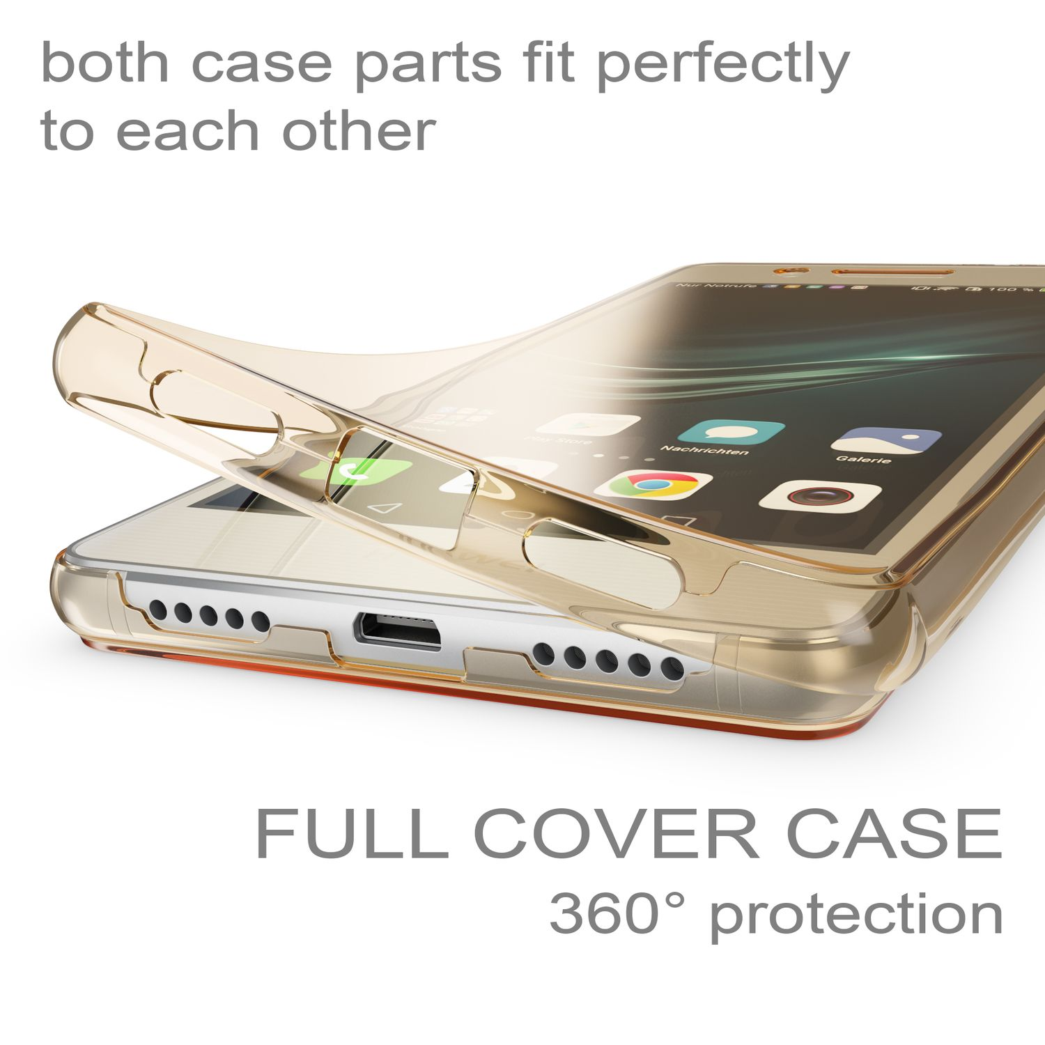 Transparente Handyhülle passt perfekt auf ein Smartphone.
