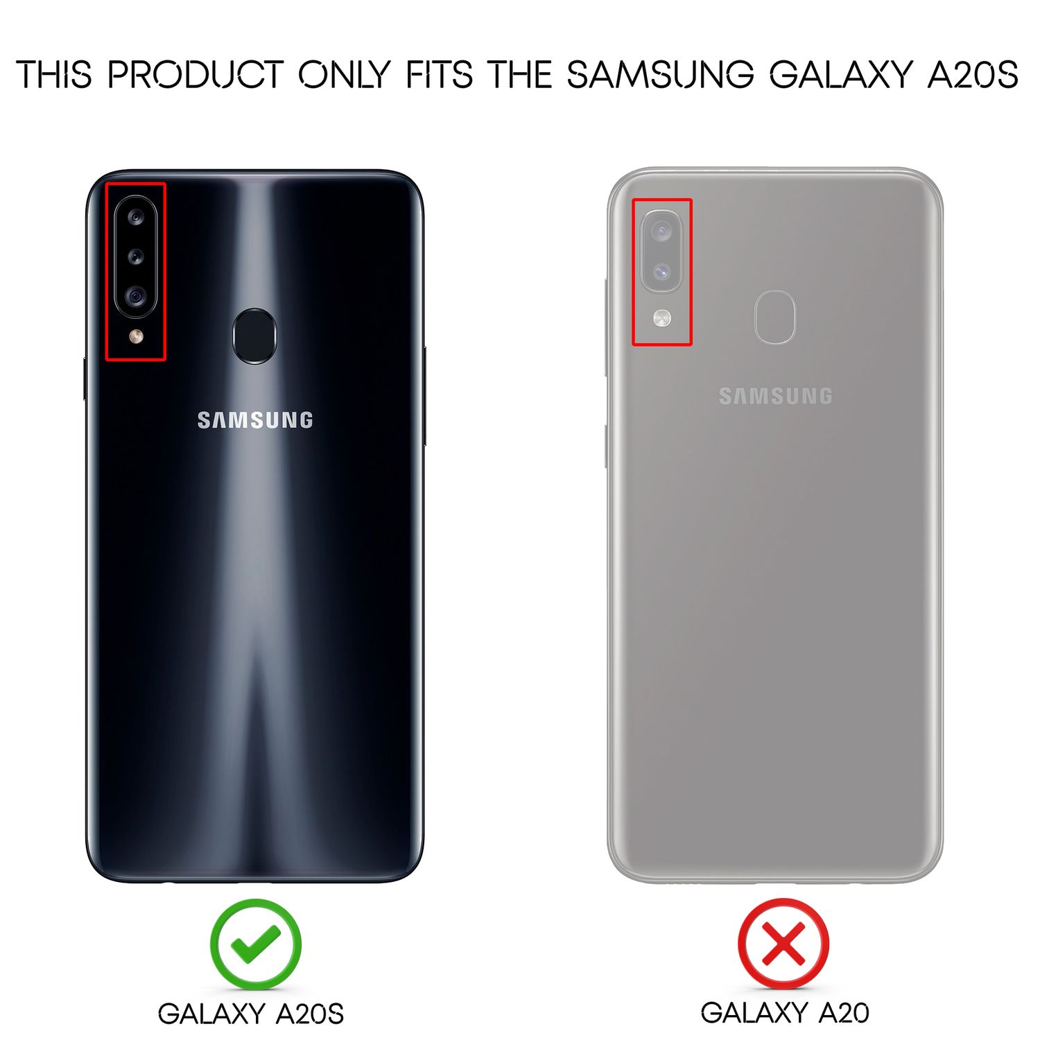Zwei Samsung-Handys: Links ein schwarzes Galaxy A20s mit drei Kameras, rechts ein graues Galaxy A20.