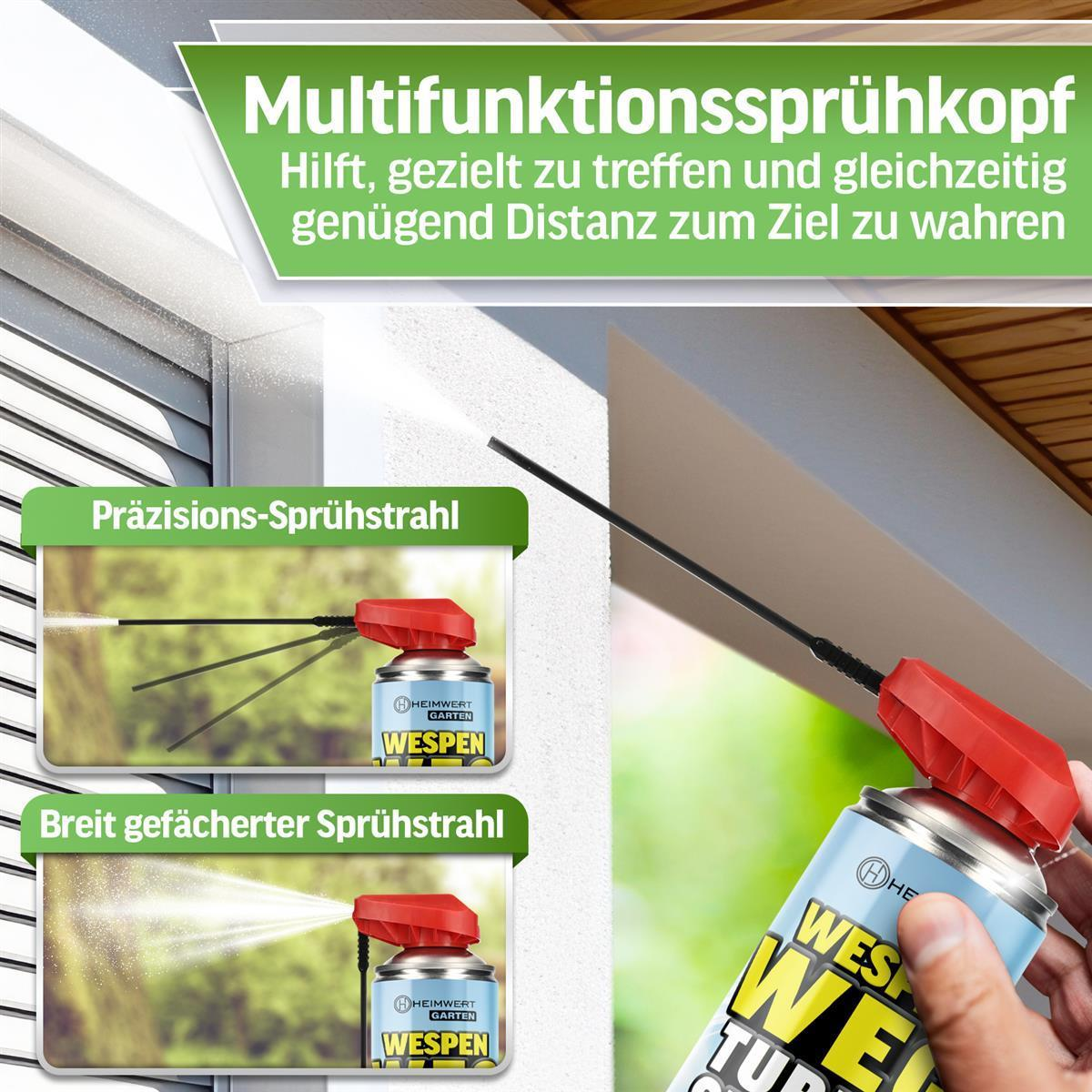 Zwei Sprühstrahlen-Optionen: Präzise und breit gefächert, mit Dose.