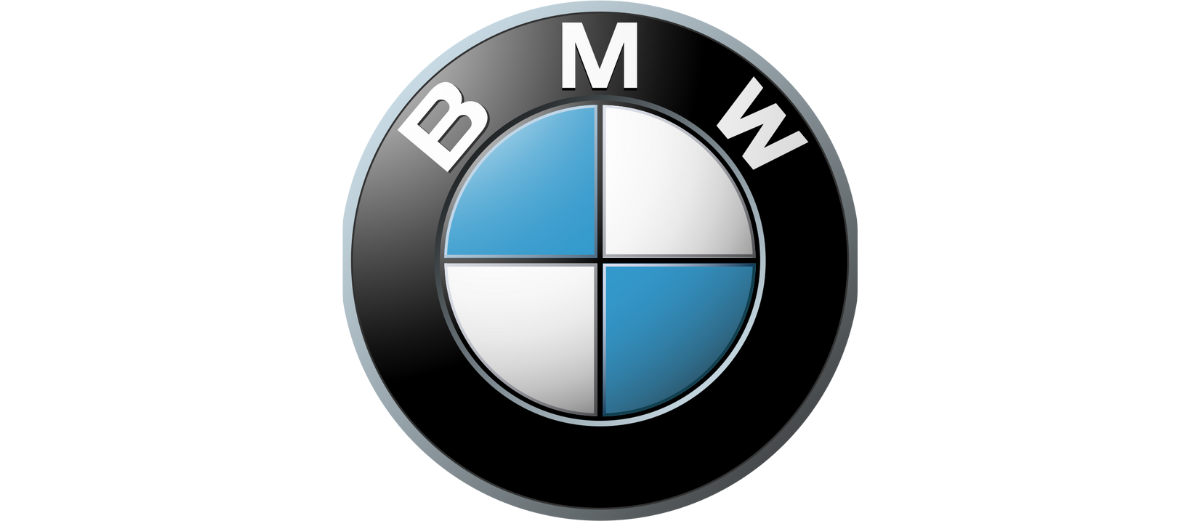 Il logo BMW con segmenti blu e bianchi e le lettere B, M, W.