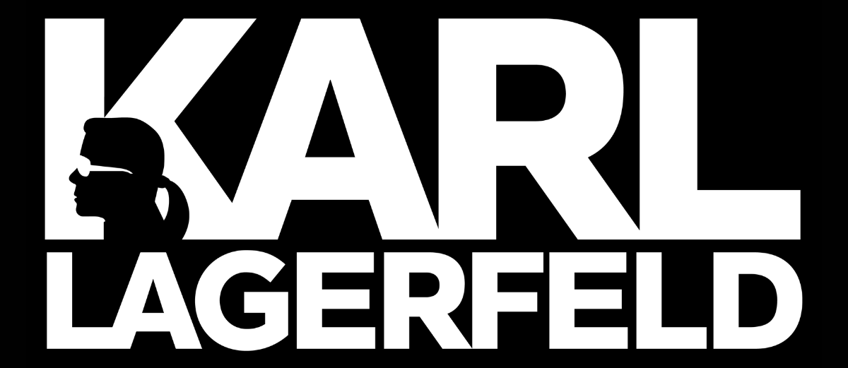 Sfondo nero con logo bianco Karl Lagerfeld e icona del profilo.