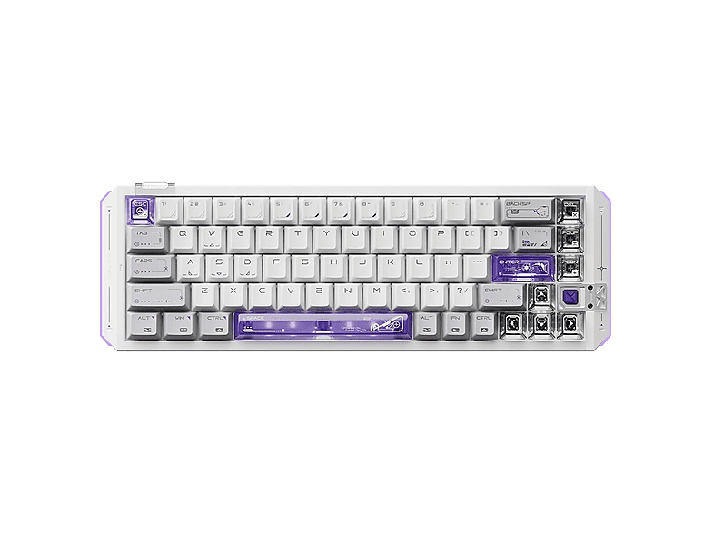 VGN VGN Flash 68HE Alüminyum Manyetik Oyuncu Klavyesi Blazing Yellow Magneto-Purple Soul Kablolu Oyuncu Klavyesi Beyaz