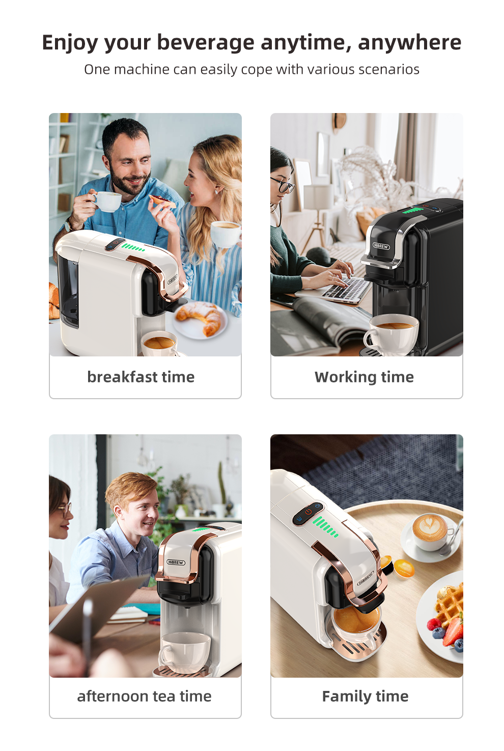 Una pareja disfruta de café y croissants en el desayuno, un hombre trabaja en un portátil, gente se reúne, café con gofres.