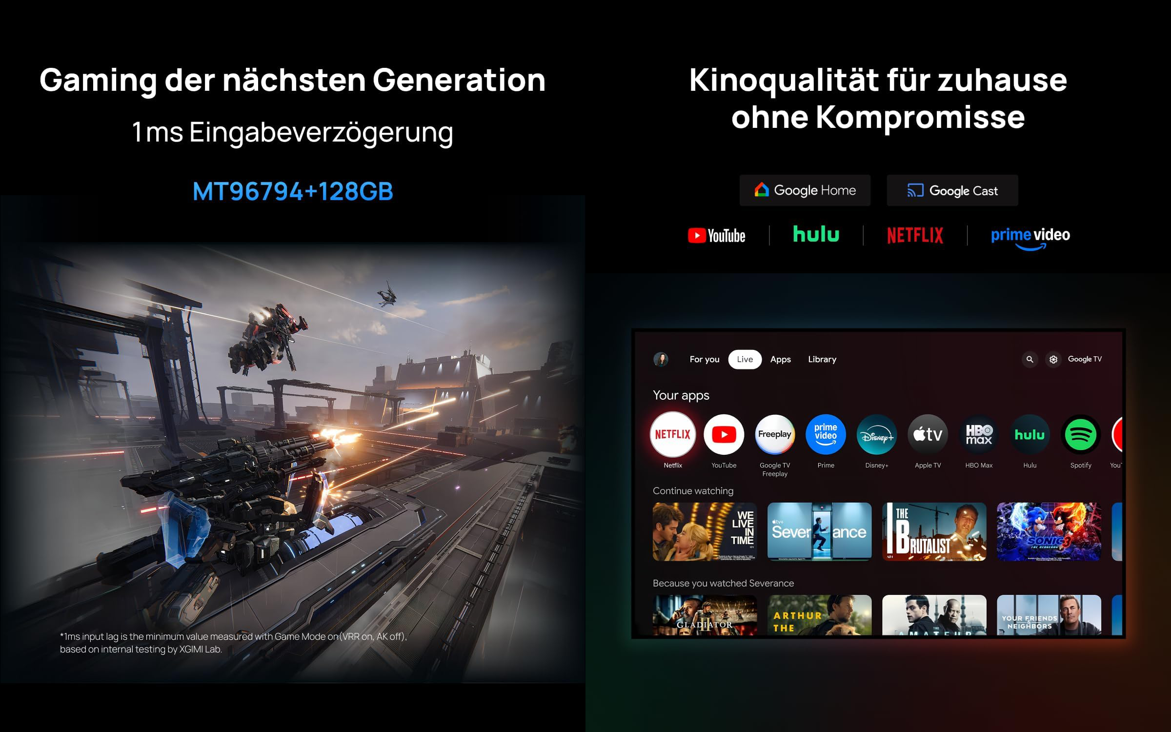 Gaming-Interface mit App-Übersicht und Sci-Fi-Grafik.