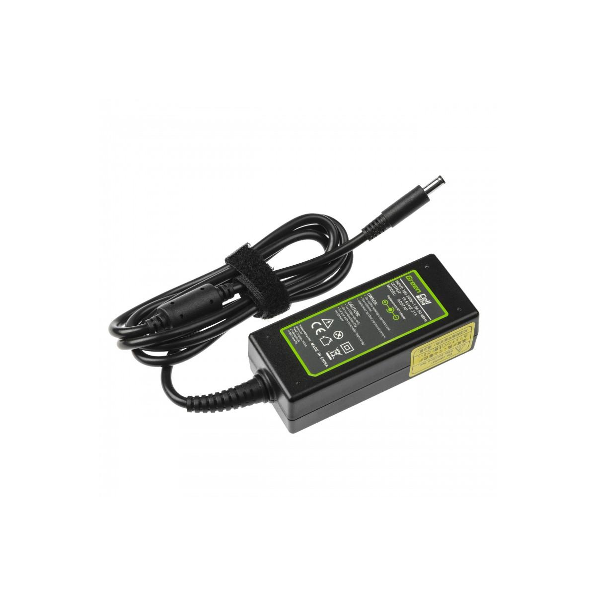 Alimentatore nero con cavo e spina, etichetta 'Green Cell'.