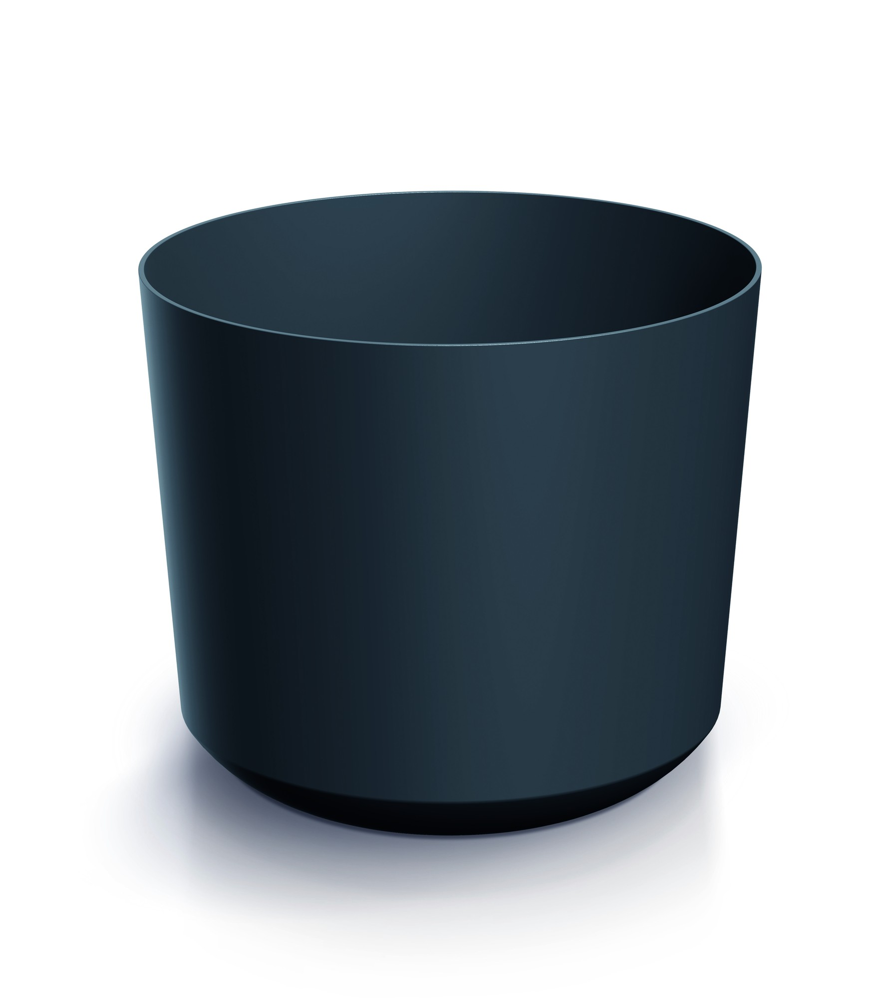 A dark, cylindrical container with a white background.