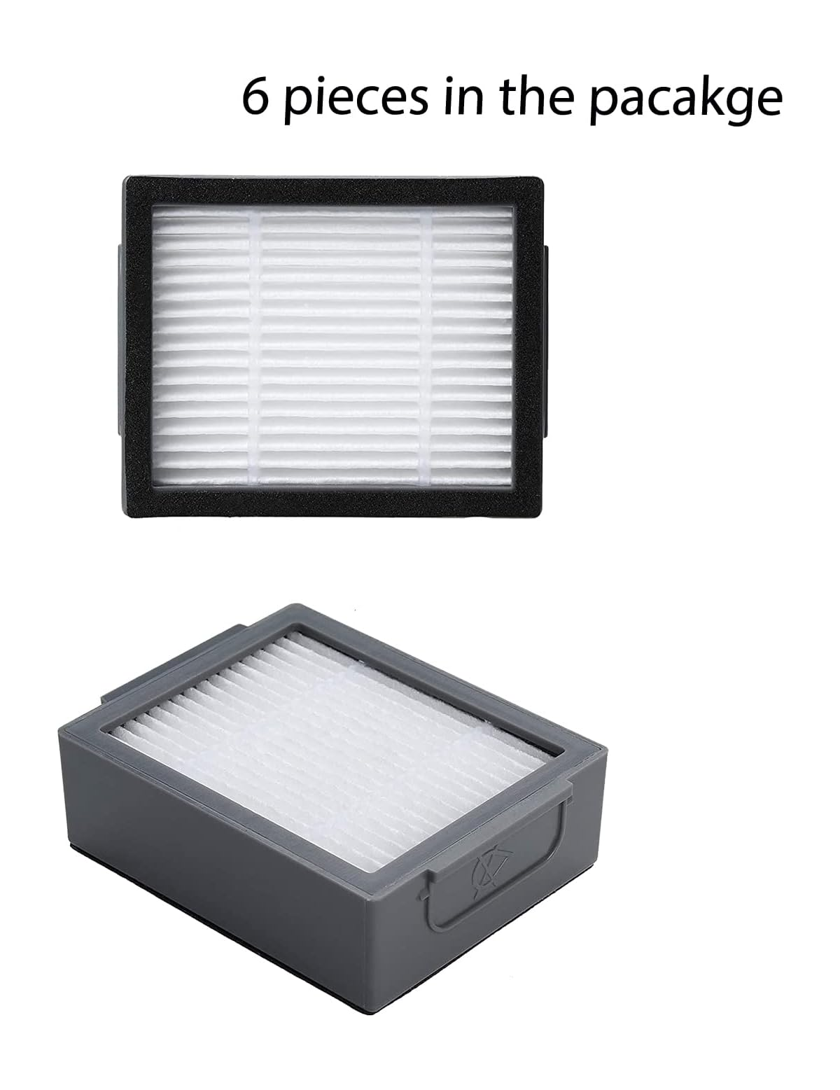 Zwei weiße Faltenluftfilter sind abgebildet. Einer hat einen schwarzen Rahmen, der andere eine graue Basis.
