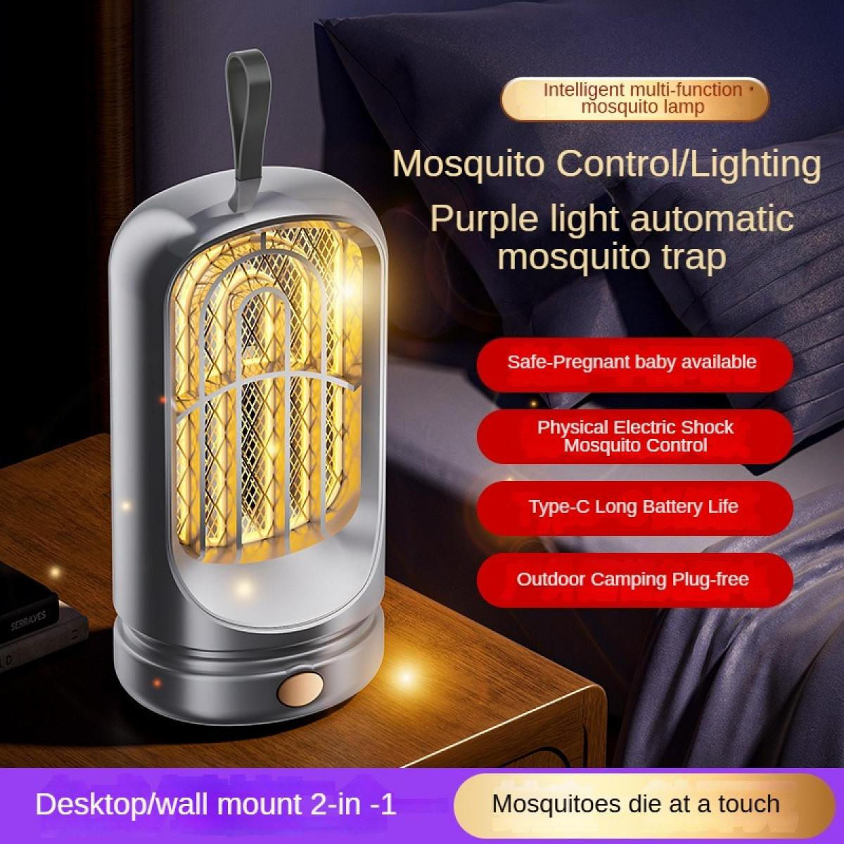Elektrische Mückenlampe mit violettem Licht, sicher und tragbar.