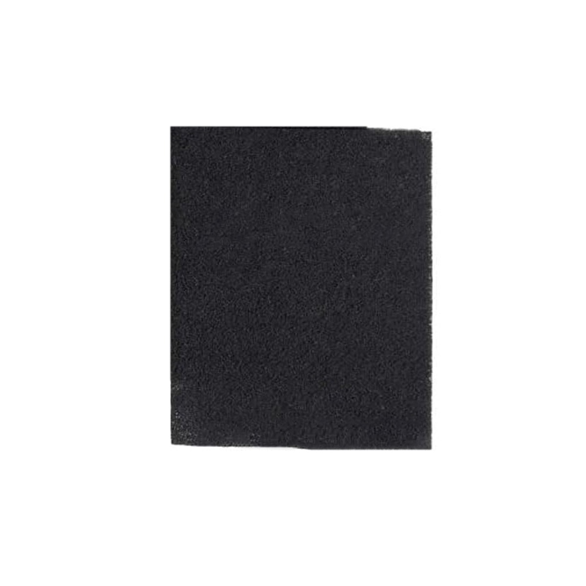 Ein schwarzes, rechteckiges Stück Material mit einer rauen Textur.
