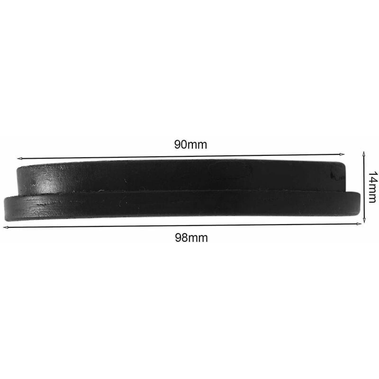 Schwarzer Ring mit Maßen 90mm und 14mm Höhe.