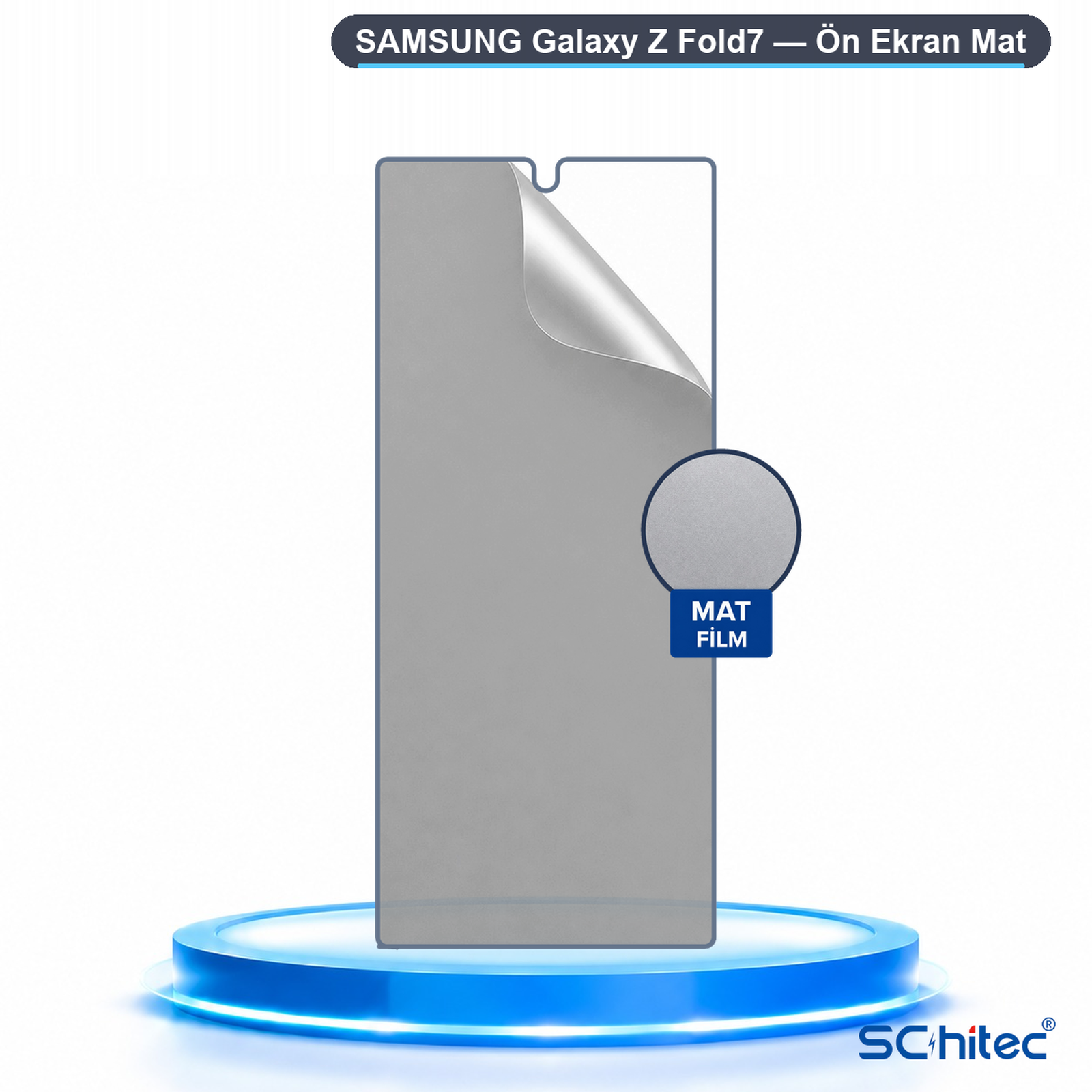 Samsung Galaxy Z Fold7 için mat ekran koruyucu.