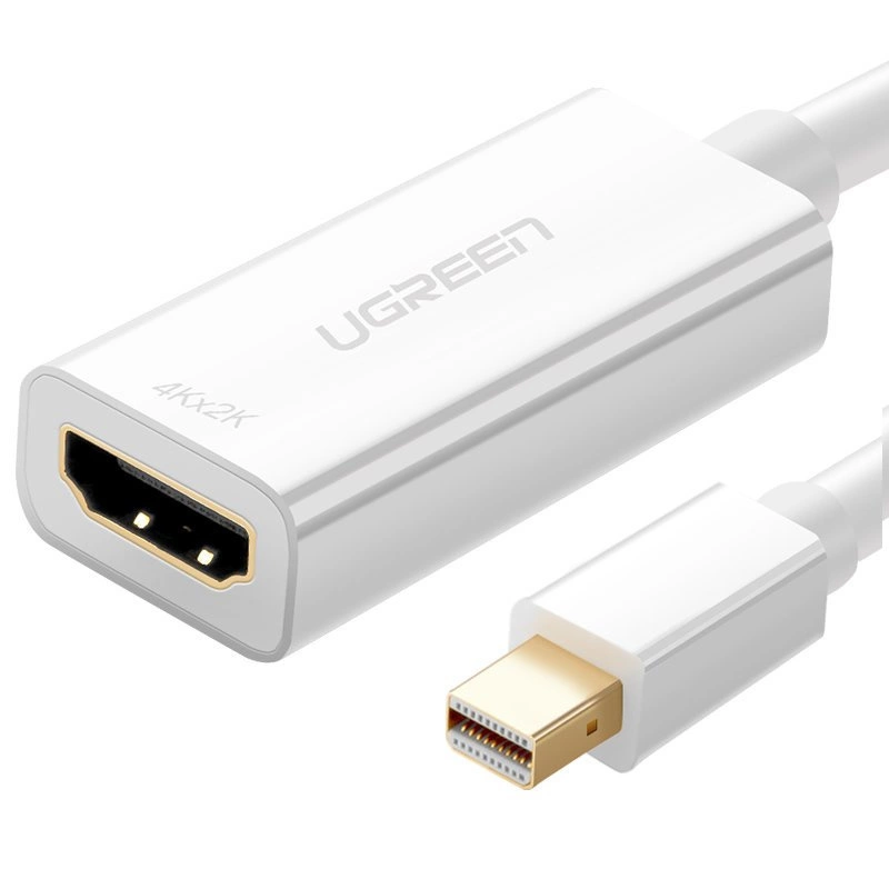 Adattatore UGREEN bianco con connettori HDMI e Mini DisplayPort, 4Kx2K.
