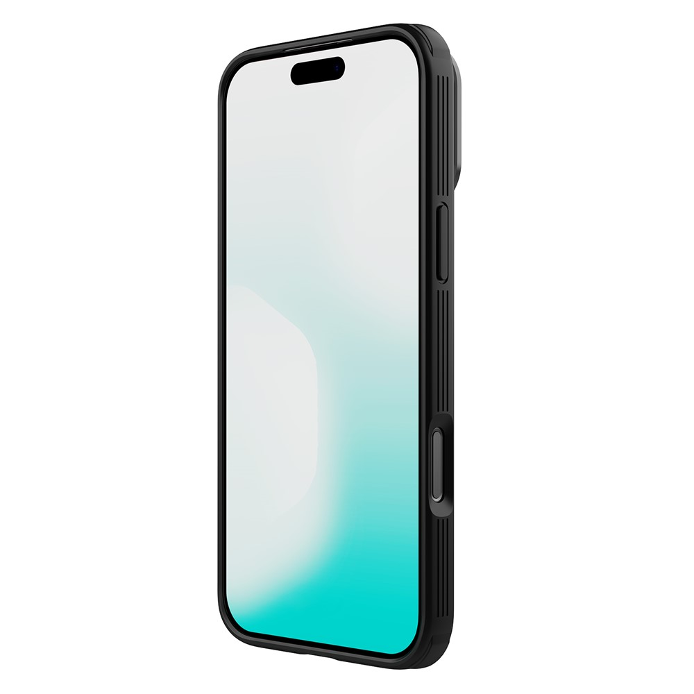 Schwarzes Smartphone mit abgerundeten Ecken auf weißem Hintergrund.