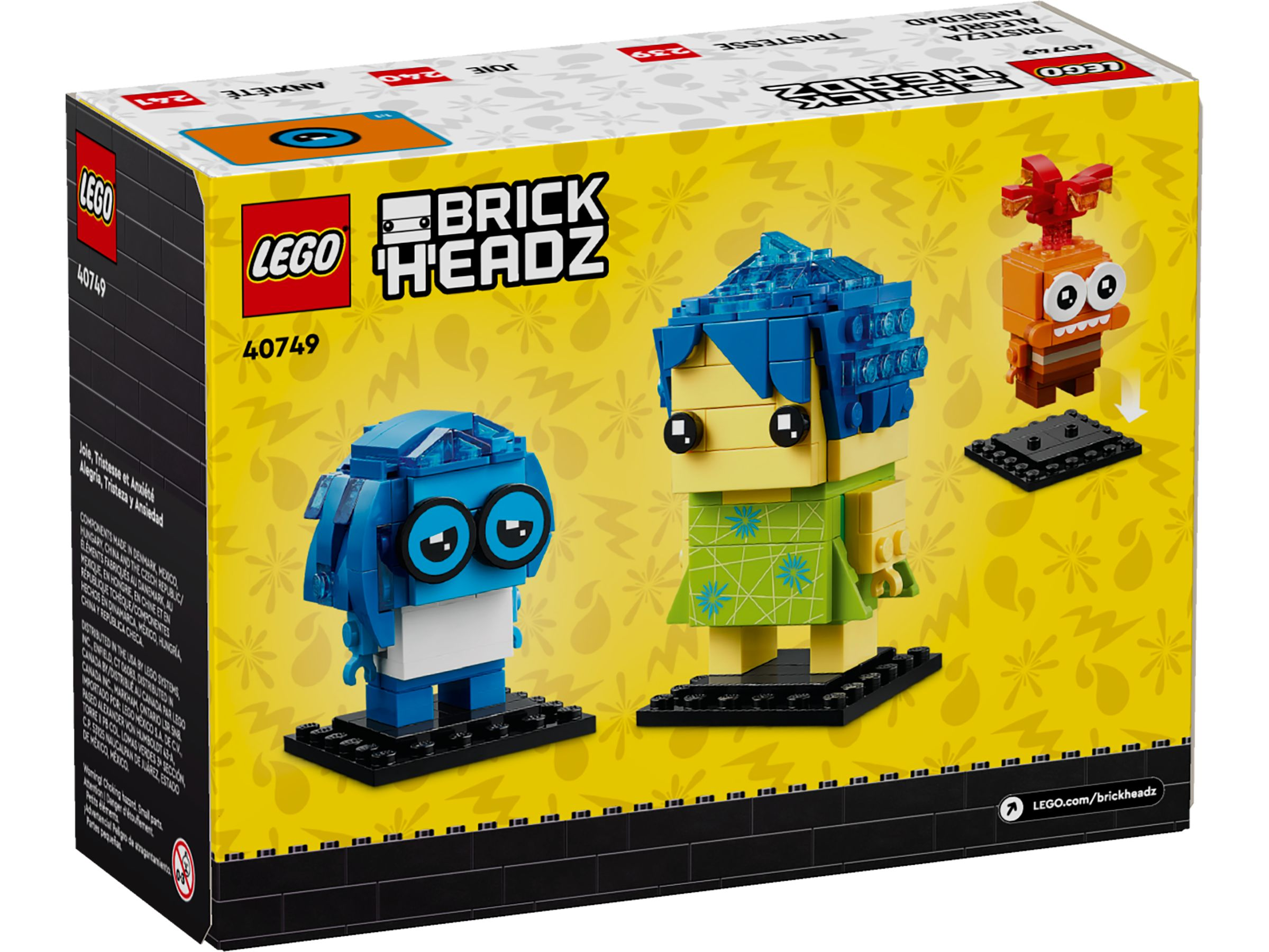 LEGO BrickHeadz von Joy und Sadness aus Alles steht Kopf.