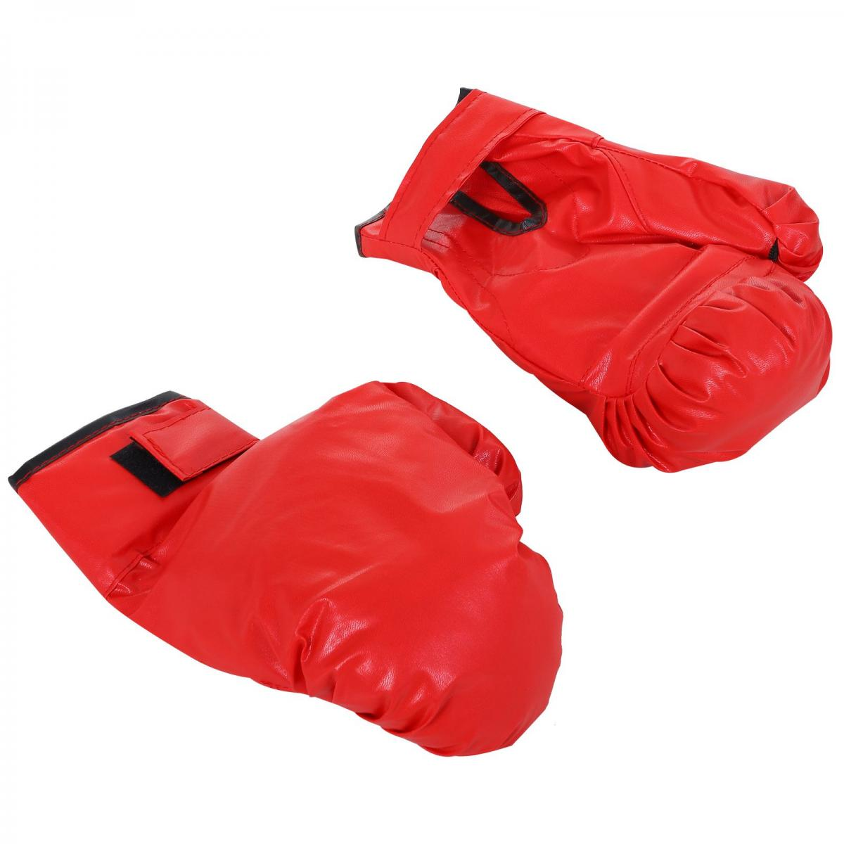 Zwei rote Boxhandschuhe liegen nebeneinander vor weißem Hintergrund.