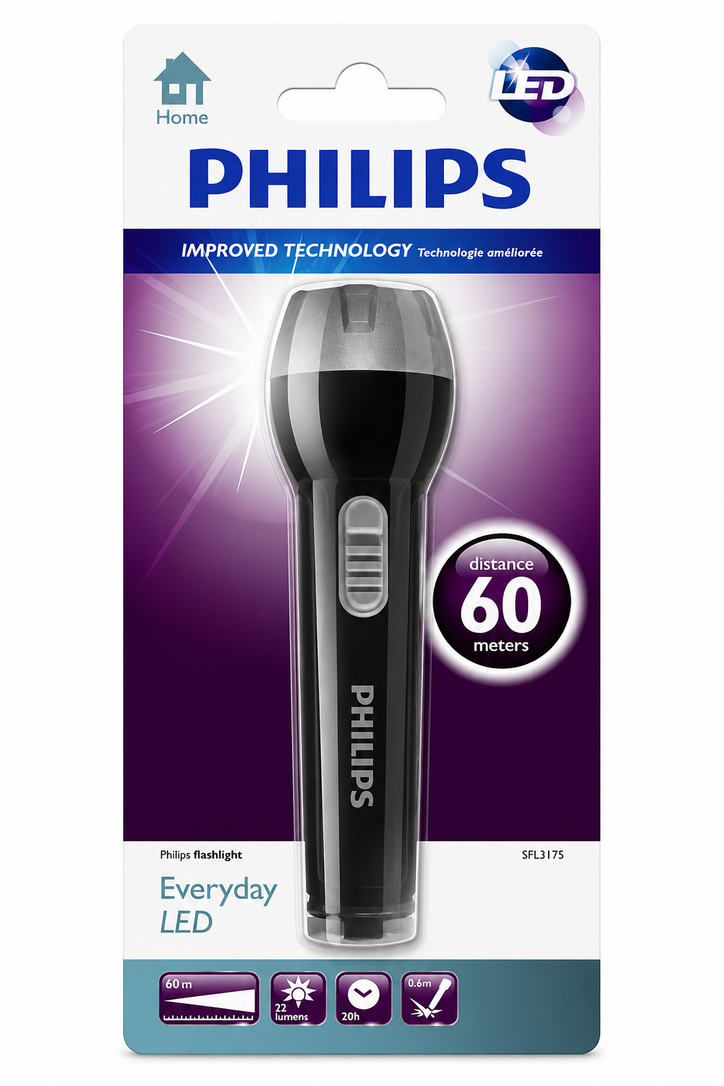 60 m menzilli Philips LED fener ambalajı.