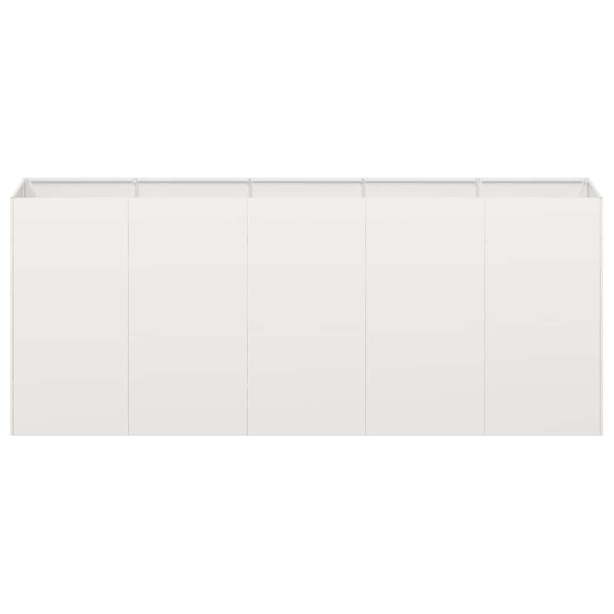 Un muro bianco e liscio, diviso in sei sezioni verticali.