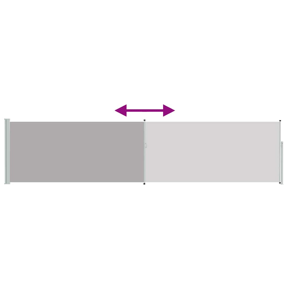 Un parasole grigio e grigio chiaro con freccia doppia.