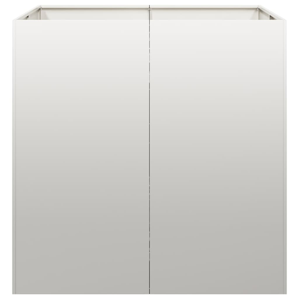 Un contenitore bianco e rettangolare con due divisori verticali.