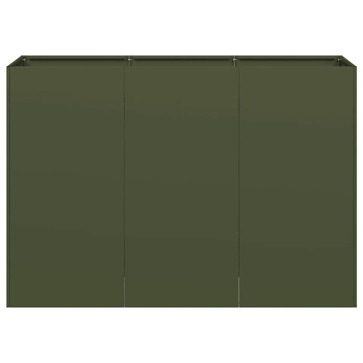 Tre pannelli verde scuro formano un muro.