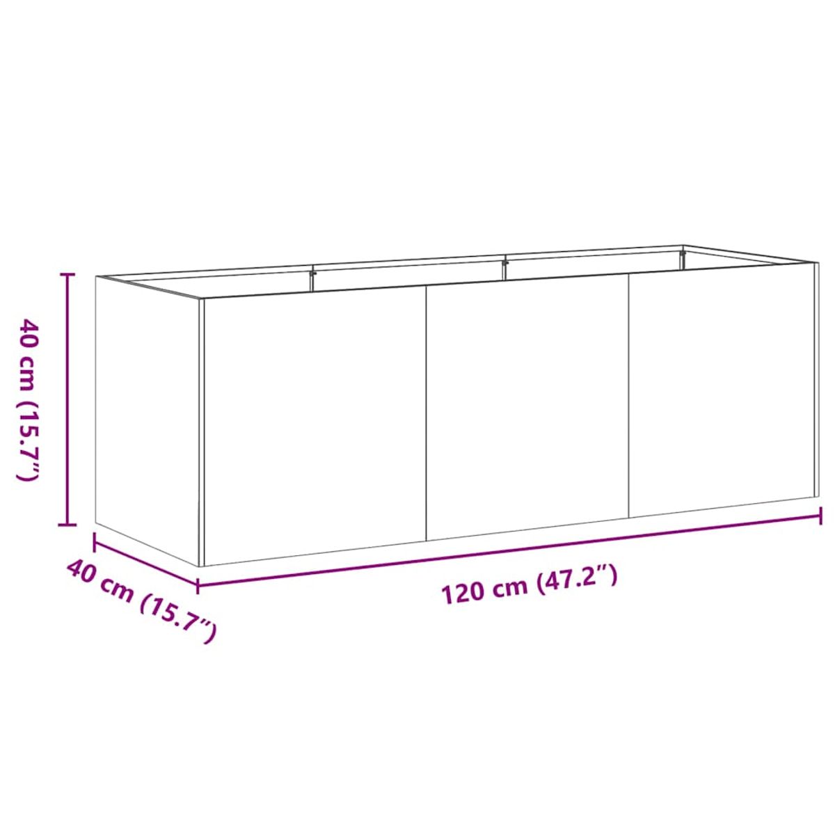 Un mobile bianco a tre ante, misure 120x40x40cm.