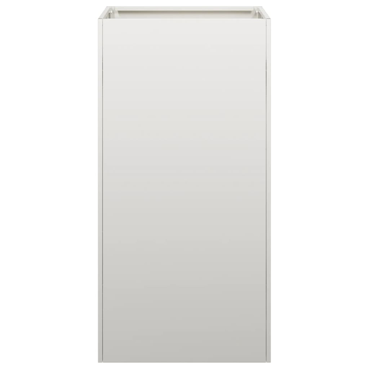 Un mobile bianco, alto e semplice, mostrato frontalmente.