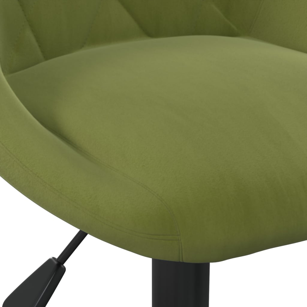 Una silla de oficina verde con asiento acolchado y base negra.