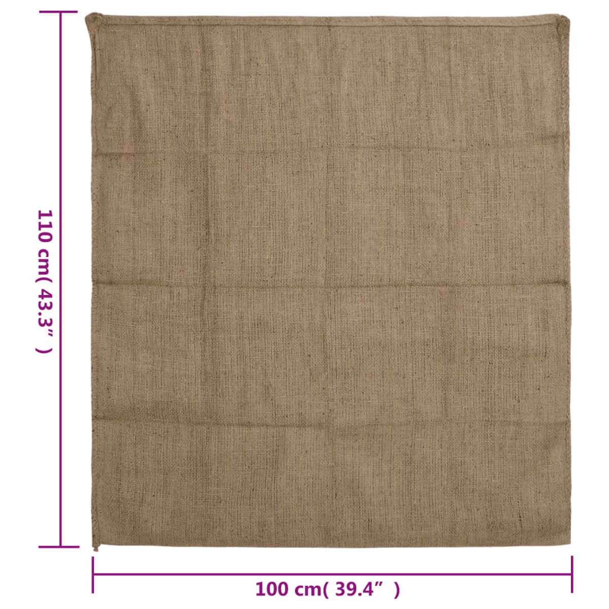 Ein naturfarbener Sack aus grobem Gewebe, 100x110 cm.