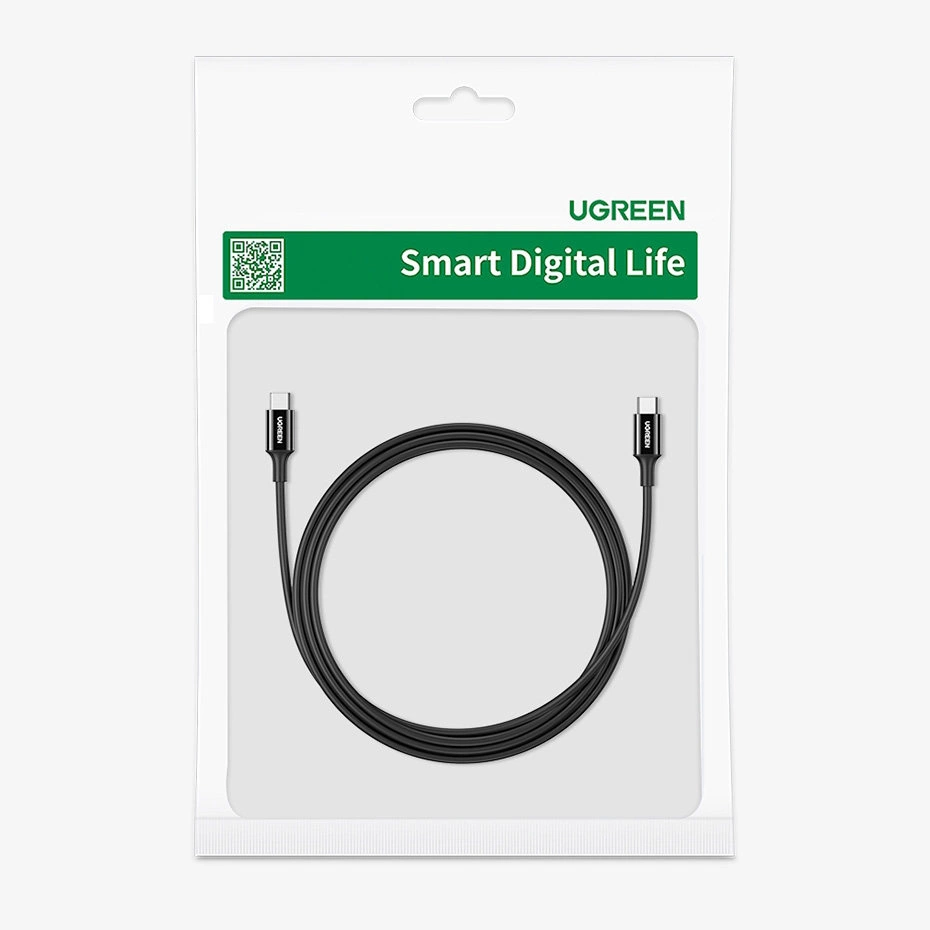 Opakowanie UGREEN Smart Digital Life z czarnym kablem USB-C w środku.
