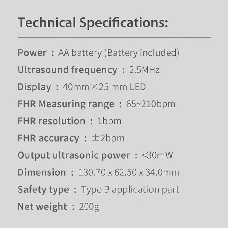 Technische Spezifikationen mit Leistungs-, Frequenz-, Display- und Gewichtsangaben.