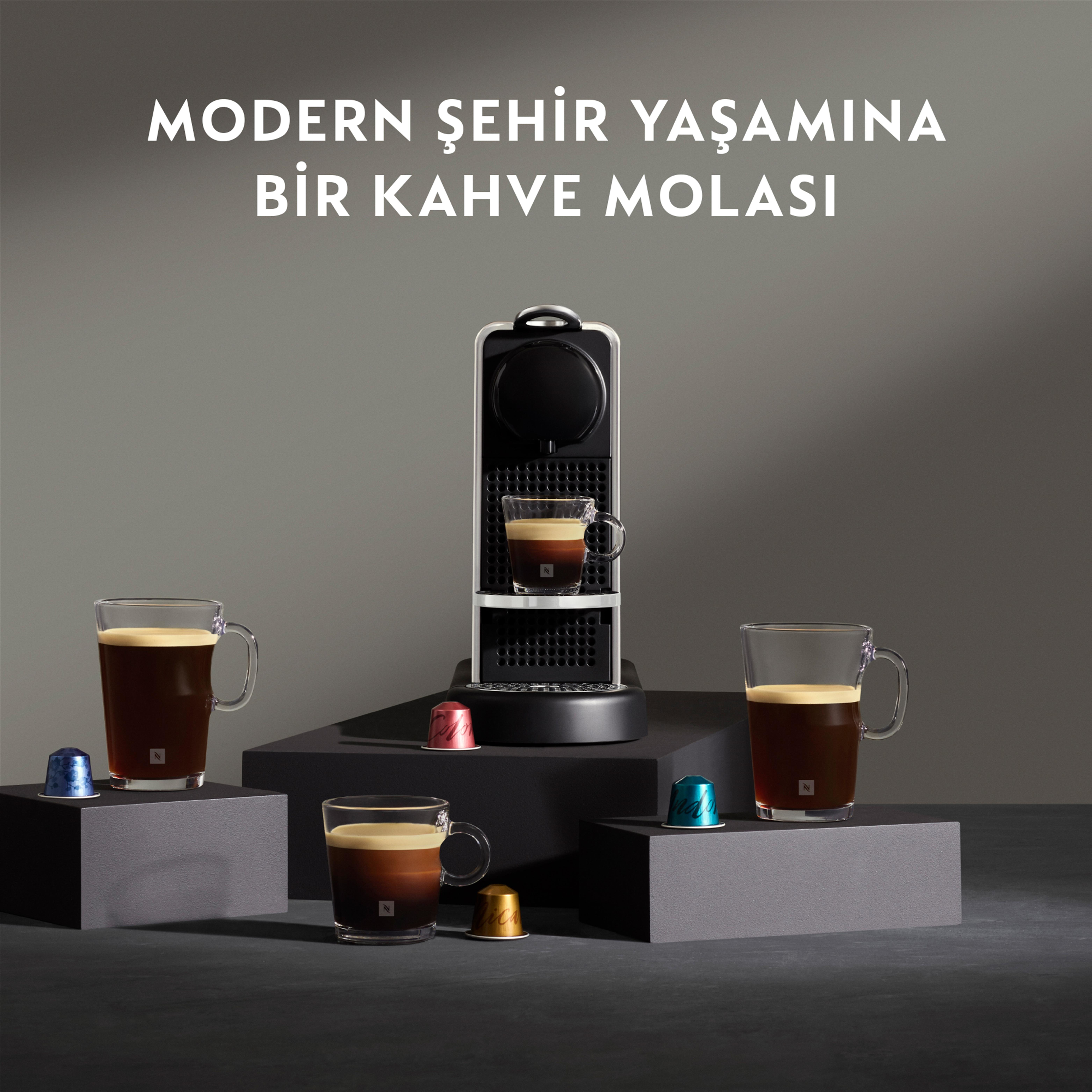 NESPRESSO D 140 Citiz Platinum Paslanmaz Çelik Kapsüllü Kahve Makinesi Beyaz