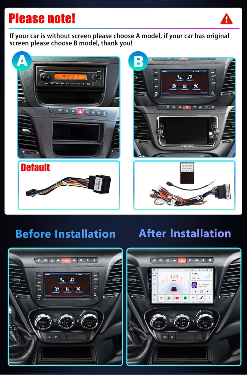 Guida alla scelta e all'installazione dell'autoradio con confronto prima e dopo.