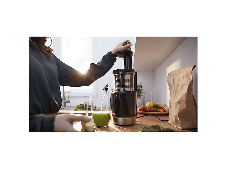 BOSCH MESM 731 M Slow Juicer 150 Watt, Schwarz/Transparent