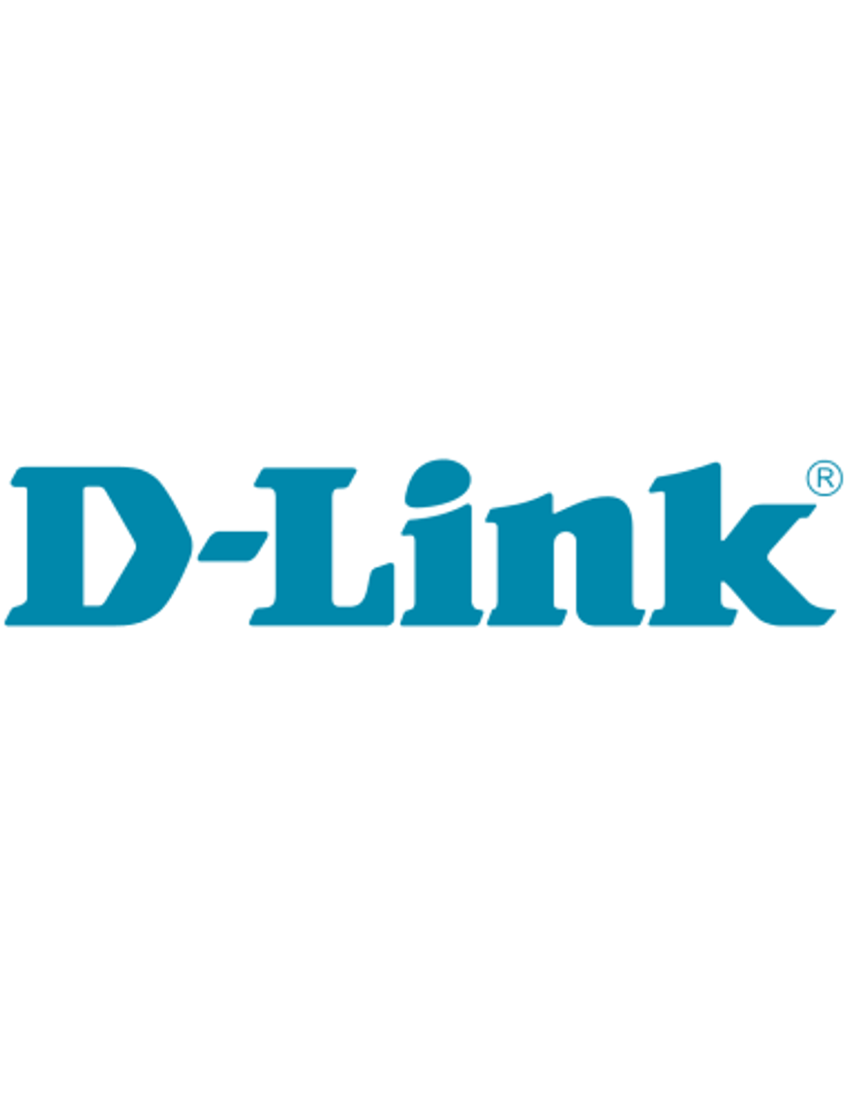 Il logo D-Link azzurro su sfondo bianco.