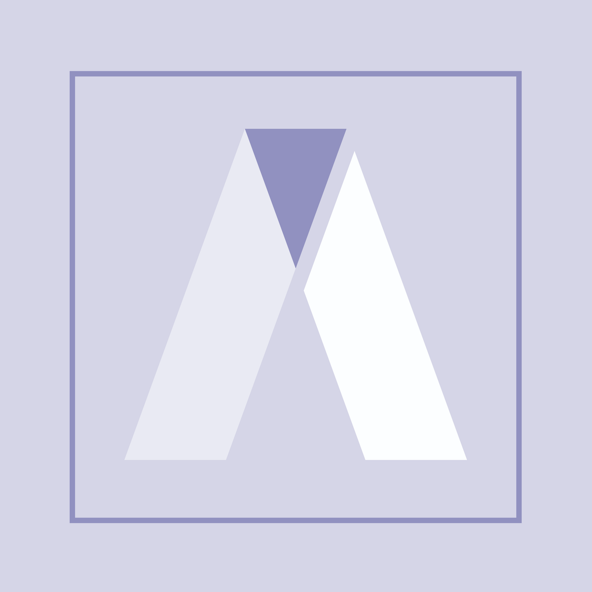 Ein stilisiertes weißes und violettes M-Logo im Quadrat.