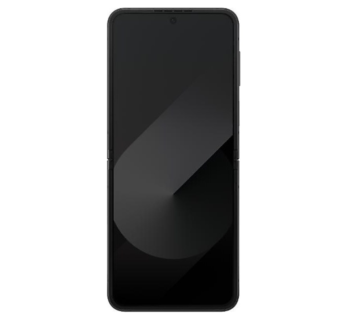 Ekranı kapalı siyah bir akıllı telefon, nötr beyaz bir arka plana karşı dikey olarak duruyor.