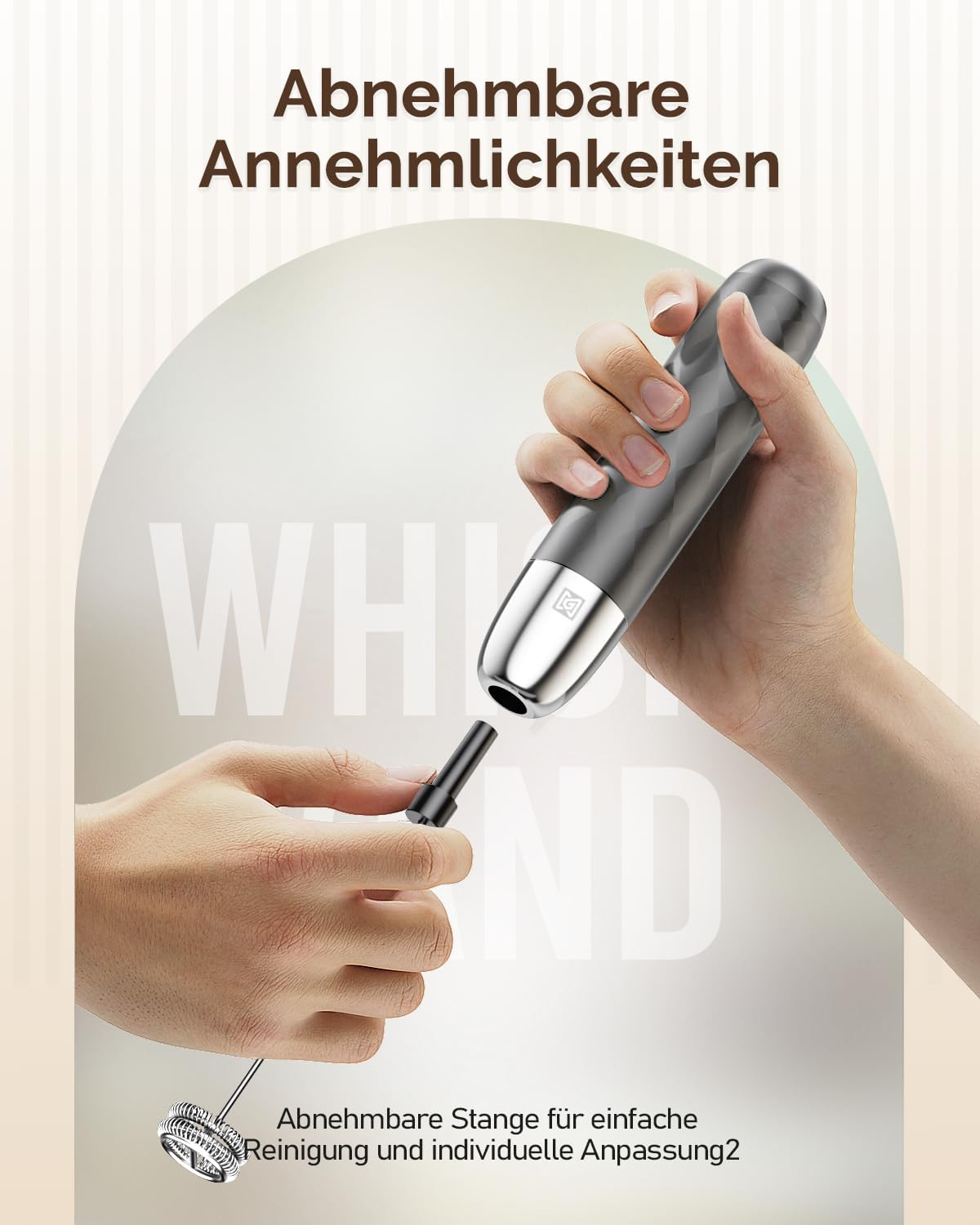 HYMNORA USB-C Akku 8000U Min Schnell Milchaufschäumer, Multicolor