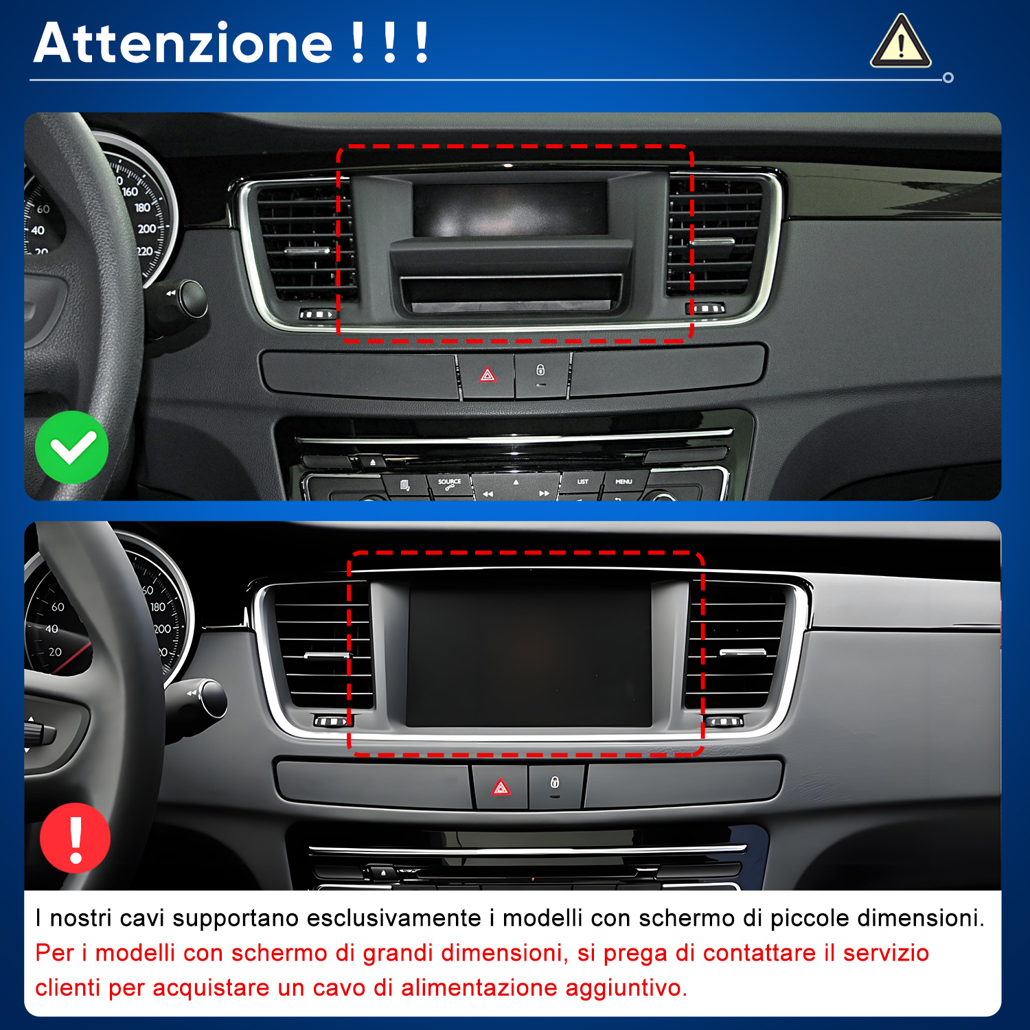 Confronto tra le bocchette dell'aria dell'auto e un display integrato.