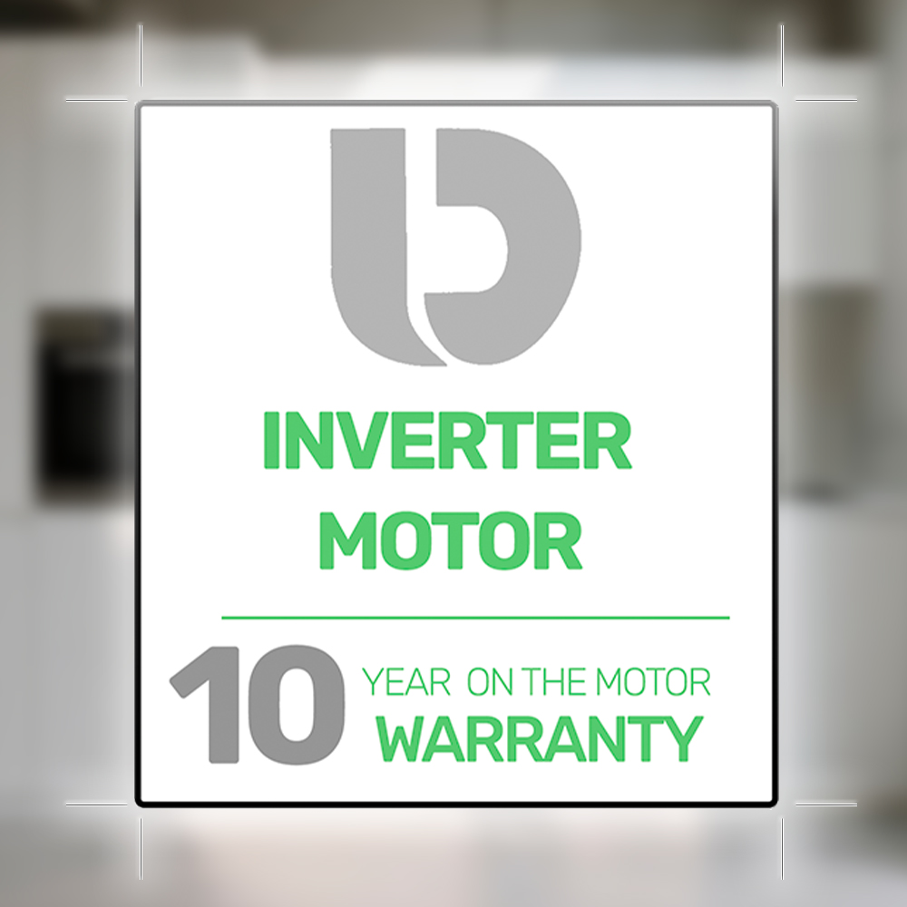 Logotipo de Inverter Motor con 10 años de garantía sobre fondo blanco.