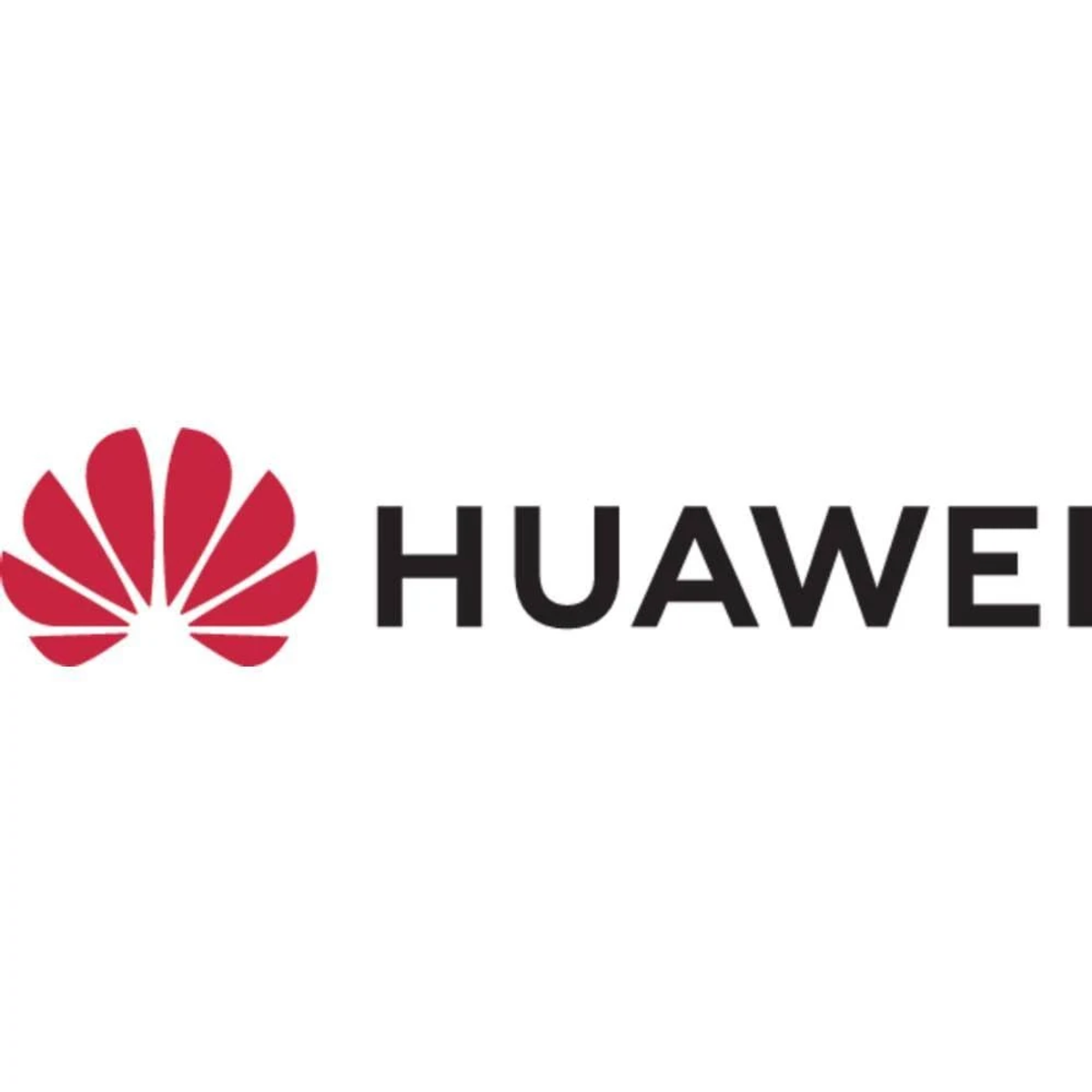 Il logo rosso Huawei accanto alla scritta nera HUAWEI su sfondo bianco.