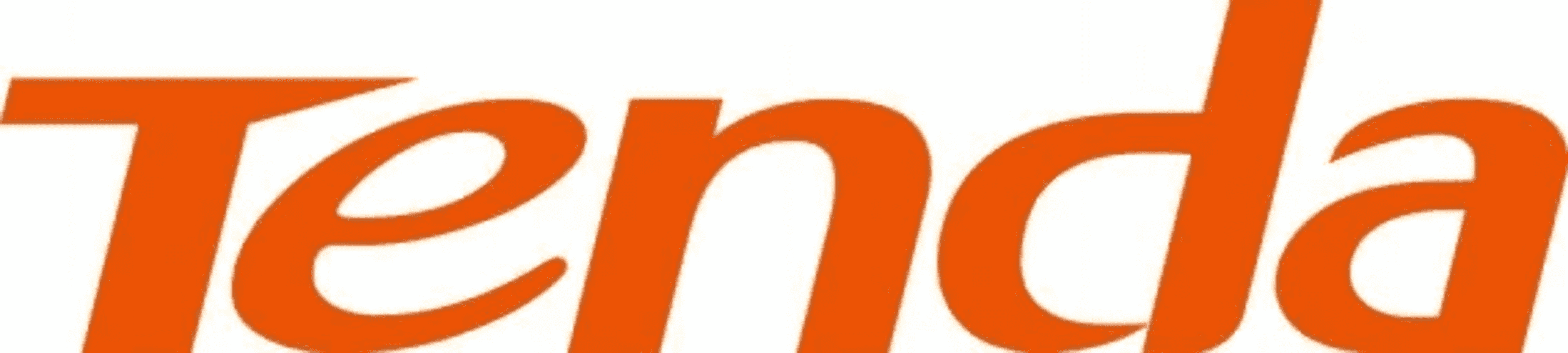 Il logo arancione di Tenda su sfondo bianco.